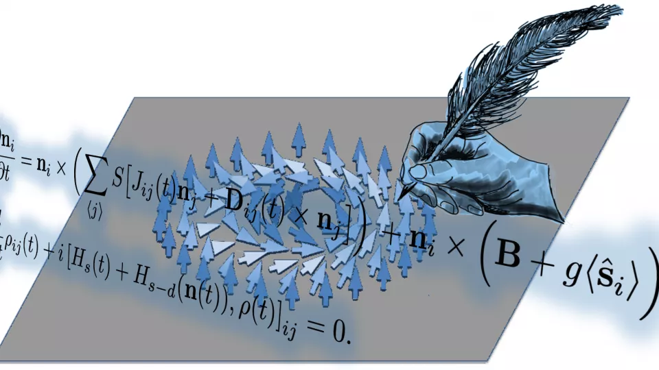 Illustration av teoretisk magnetframställning. Forskare har lyckats skapa exotiska magnetpartiklar tack vare ett banbrytande teoretiskt protokoll. Illustration: Claudio Verdozzi 