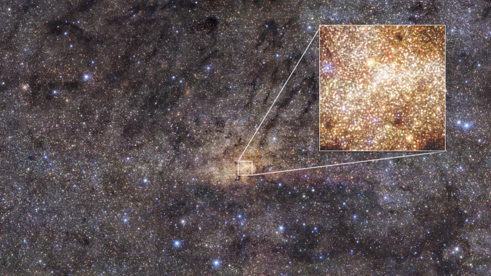 Forskarna har lyckats kartlägga tre stjärnor i Vintergatans mitt. Fotograf: ESO.