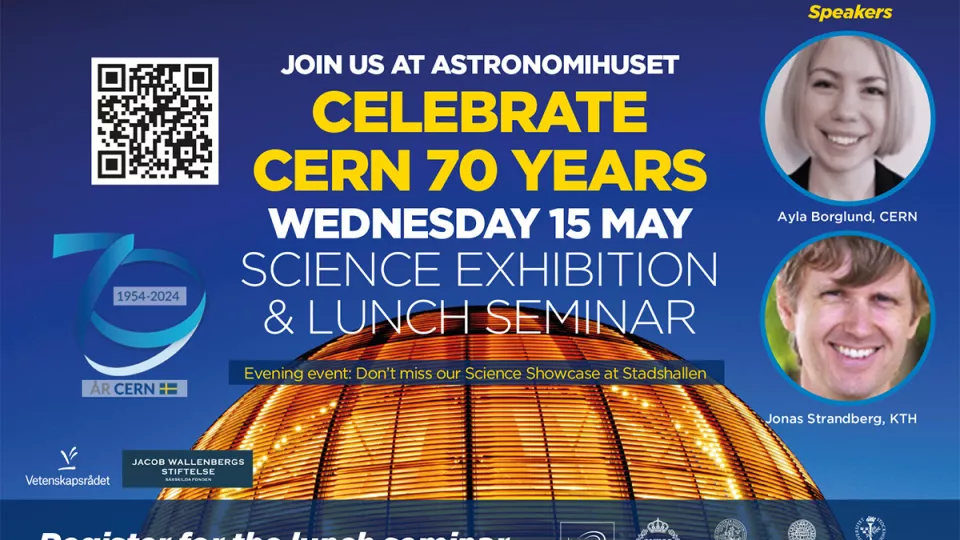 Affisch med program för CERN-firandet i LUND. 