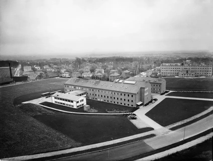 Fysicum på Sölvegatan år 1950. Foto. 